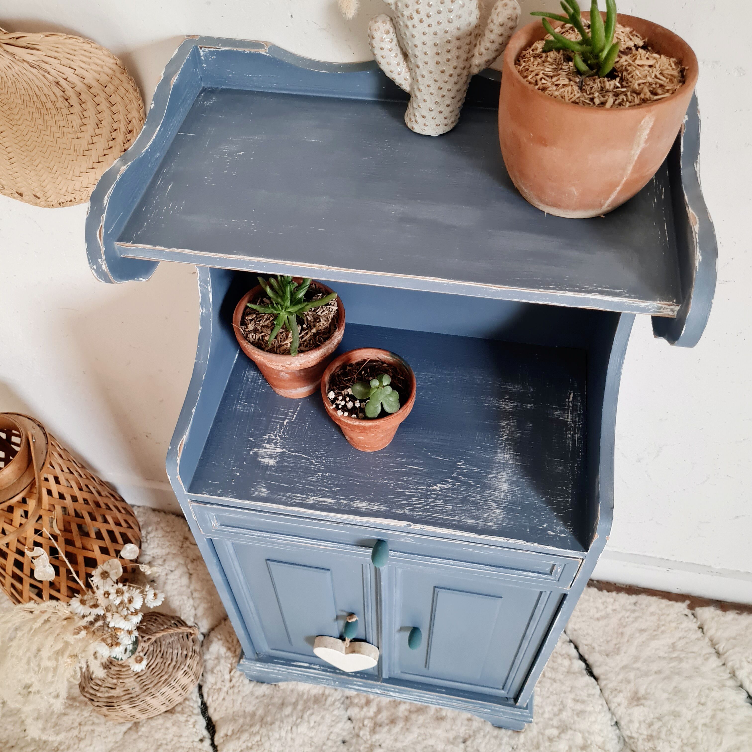 Parisian buffet in blue wood