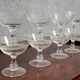 8 engraved crystal champagne glasses from the Napoleon III period