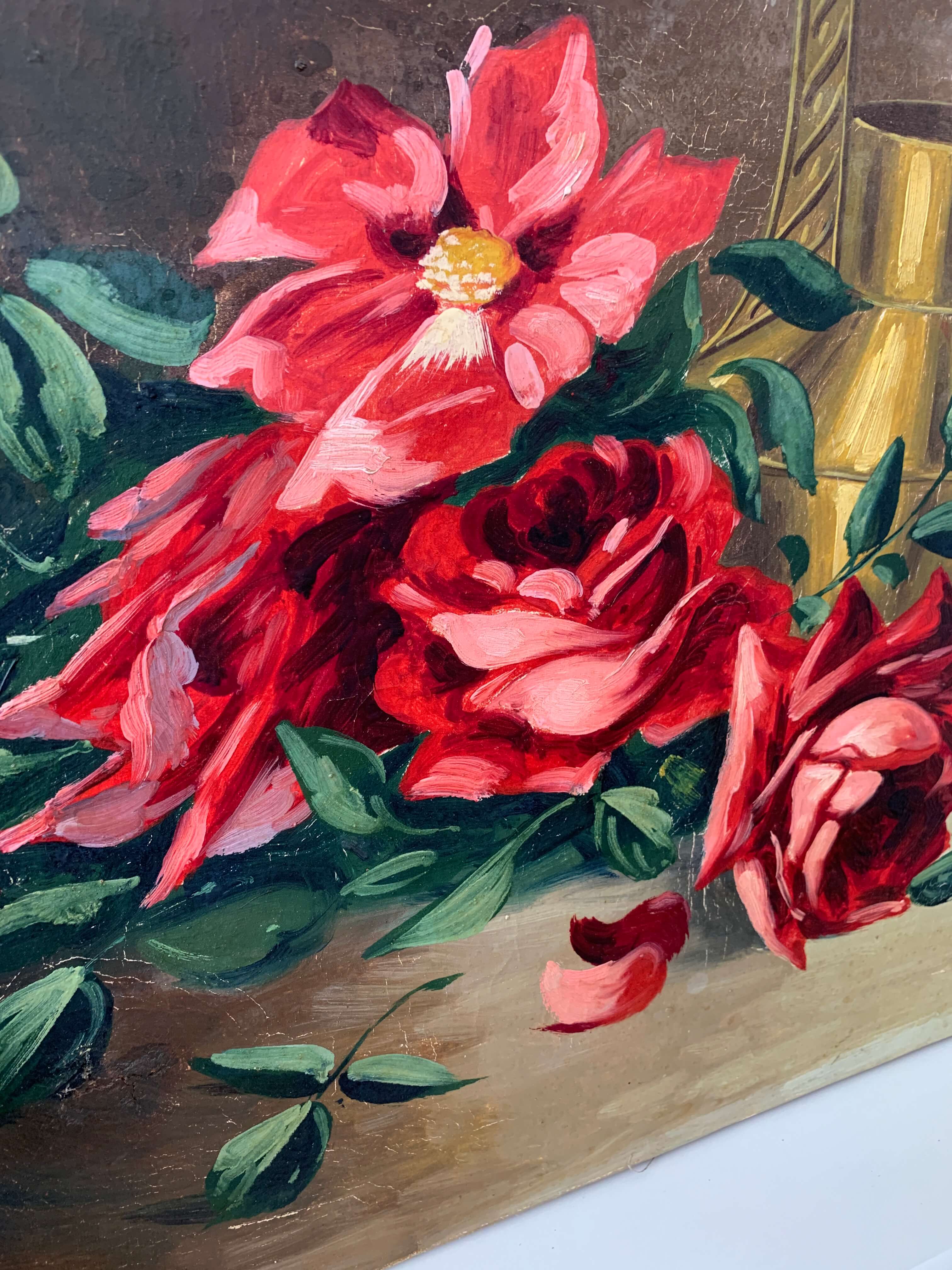 Ancienne peinture de roses