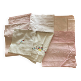 Set of embroidered baby bed sheets