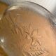Vintage etched glass heart shaped dish with floral pattern
