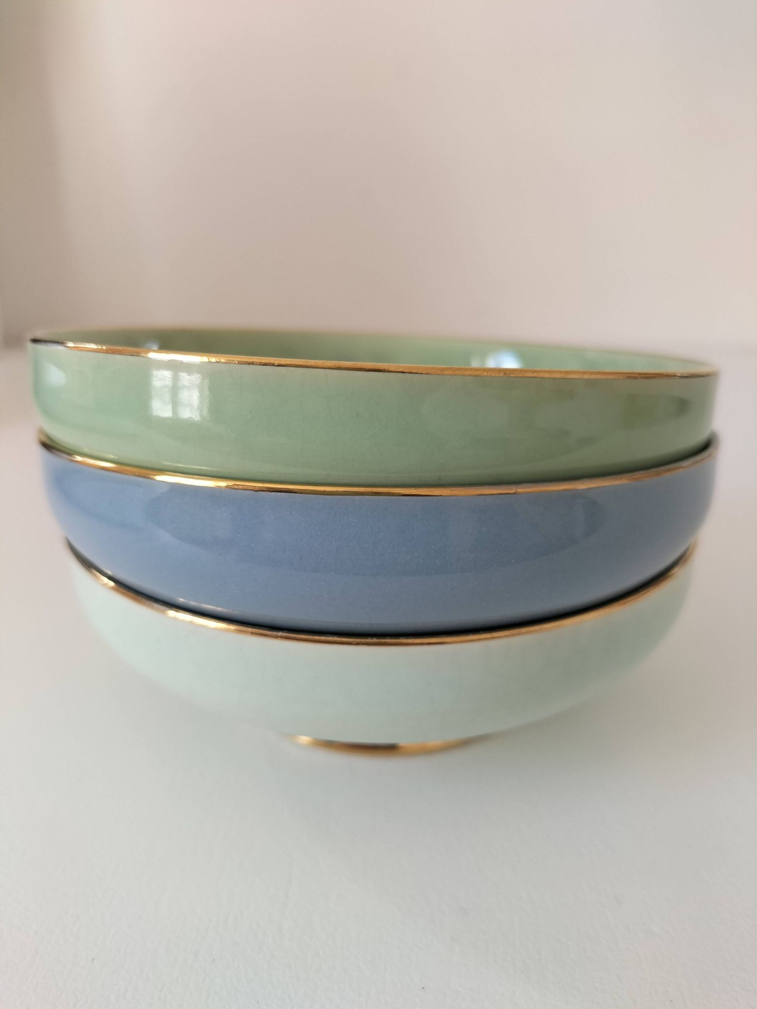 Trois coupelles vintage pastel