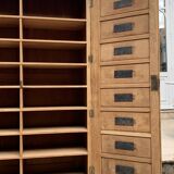 Armoire de notaire en chêne brut massif, 1920