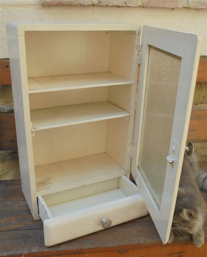 Old toilet cabinet, wooden pharmacy