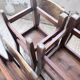 Set of 4 Savoyard pine folk art chairs from the 1950s.