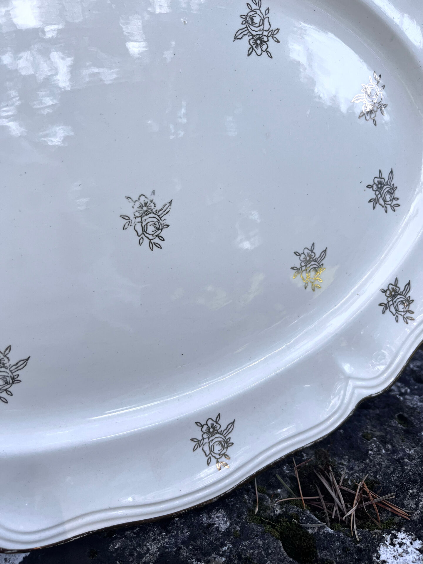 French Sanguimines Porcelain Serving Platters (Set of 2)