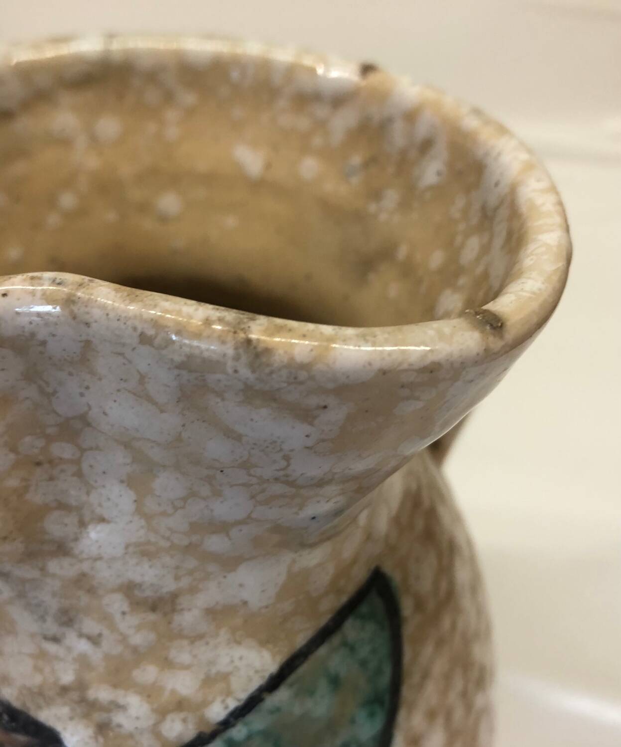 Toledo ceramic pitcher by Pablo Sanguino with fish decoration