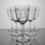 6 Baccarat crystal water/wine glasses, Molière model