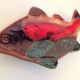 Empty fish pocket in polychrome ceramic Vallauris vintage 60s-70s