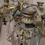 Paire d'Importants Grands Bougeoirs à Six Lumières En Bronze