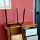 Restored vintage desk + matching chair 89 x 50 x 76 cm