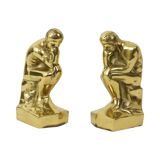 Italian Brass Bookends The Thinker Rodin Regina 18cm