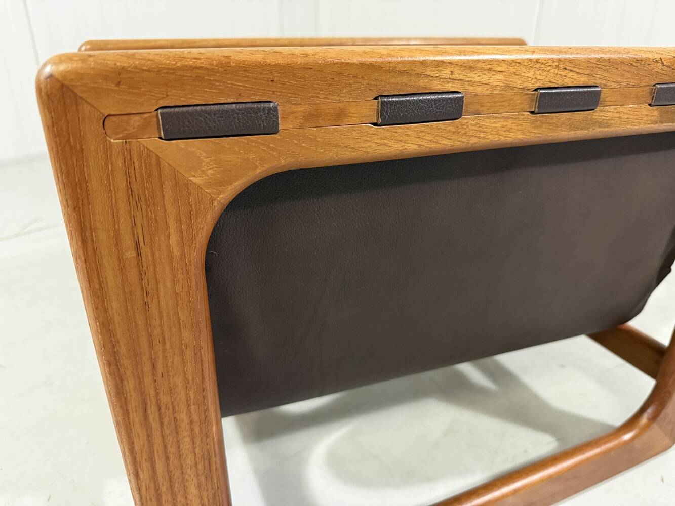 Salin Møbler teak & leather magazine holder Denmark 1960’s