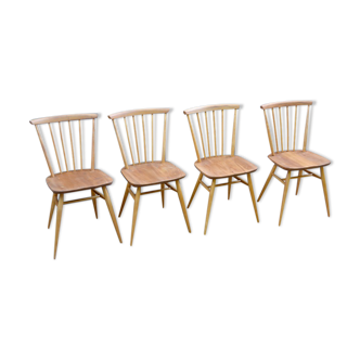 Série de quatres chaises Ercol « swept back chair, modèle 737 »