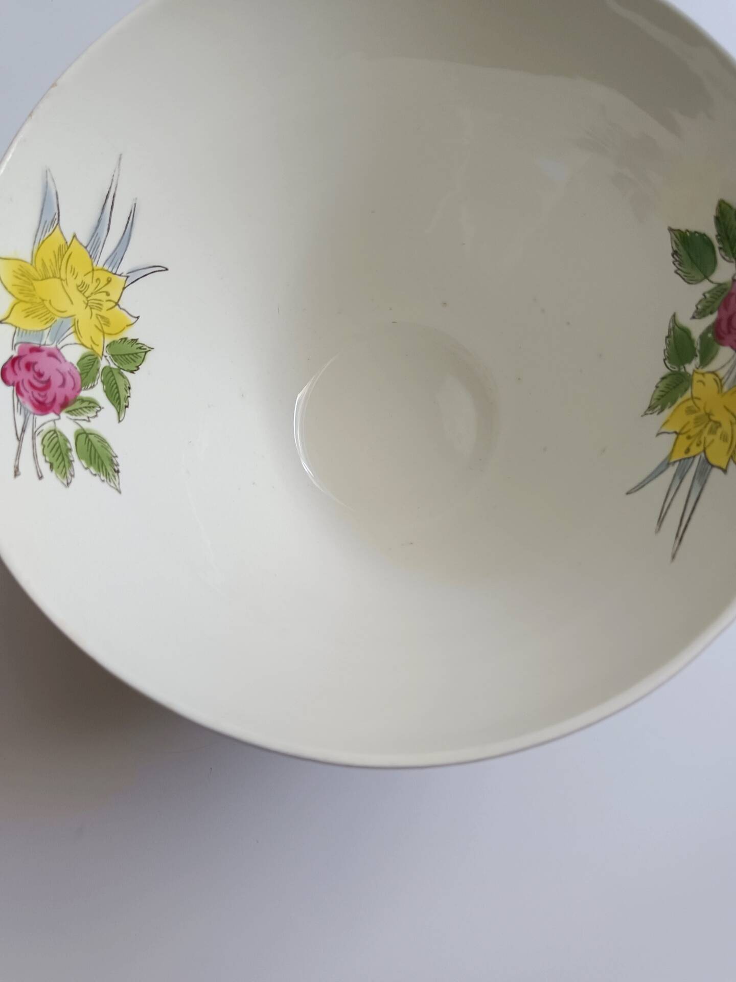 Saladier Ceranord Saint Amand vintage fleurs