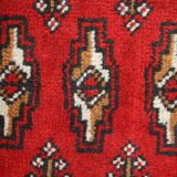 Persian rug handwoven red wool turkmen living room area rug- 60x130cm