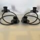 Pair of brutalist black metal candlesticks