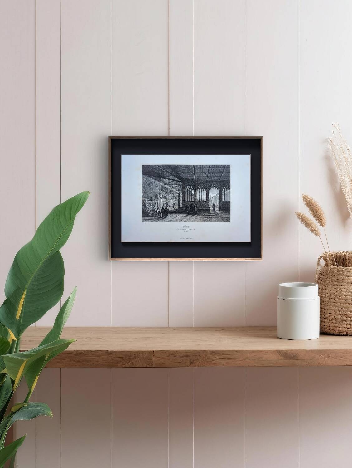 Camposanto, Pisa, old engraving, printed in 1841.