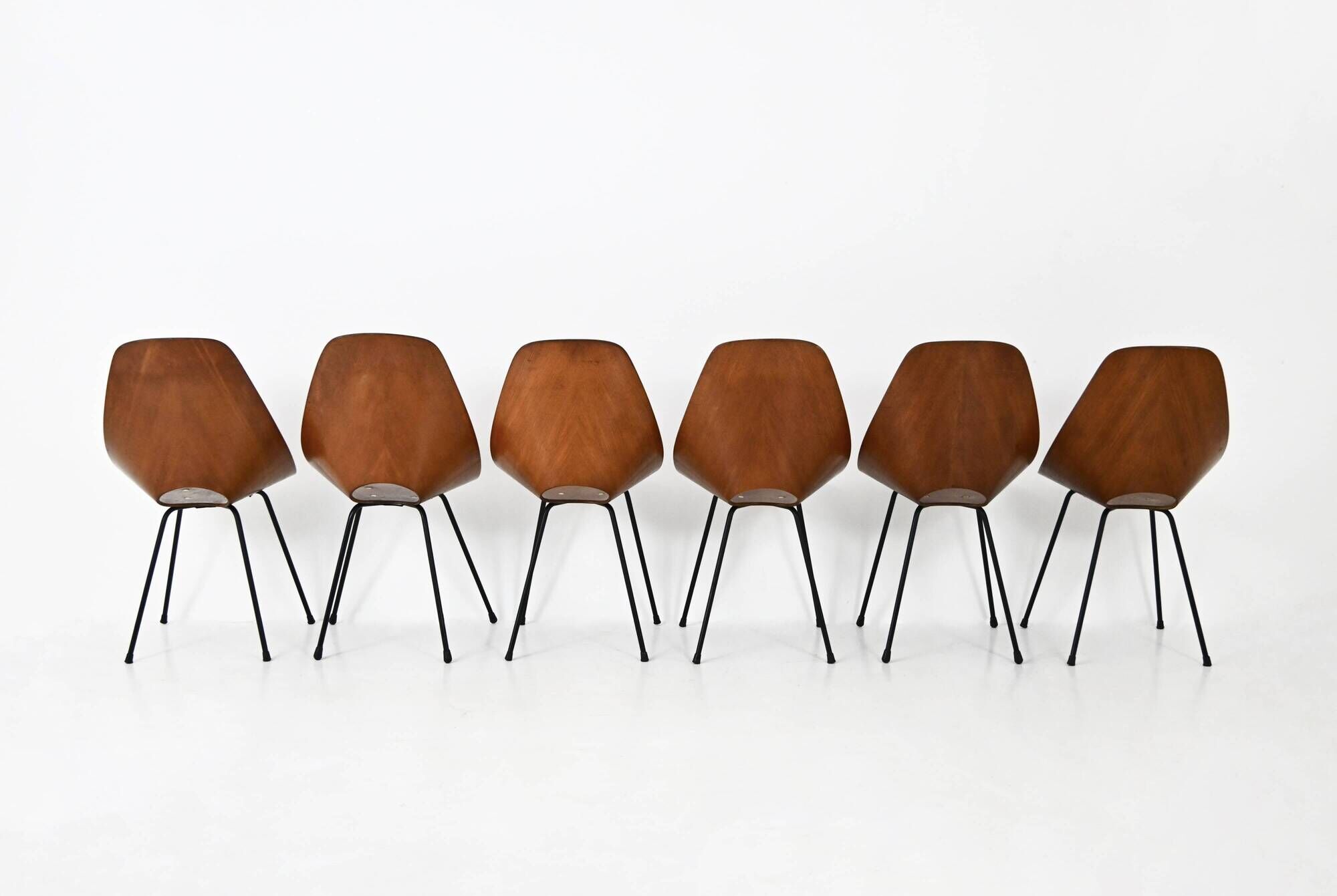 6 "Medea" chairs by Vittorio Nobili for Frattelli Tagliabue, 1950s