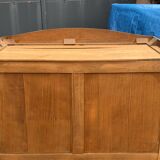 Parisian glass-fronted Art Deco wardrobe in solid raw walnut.