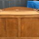 Art Deco glass-fronted Parisian wardrobe in solid raw walnut