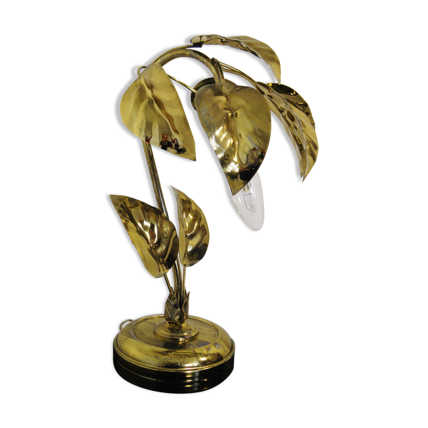 Metal gold vintage  lamp 1970