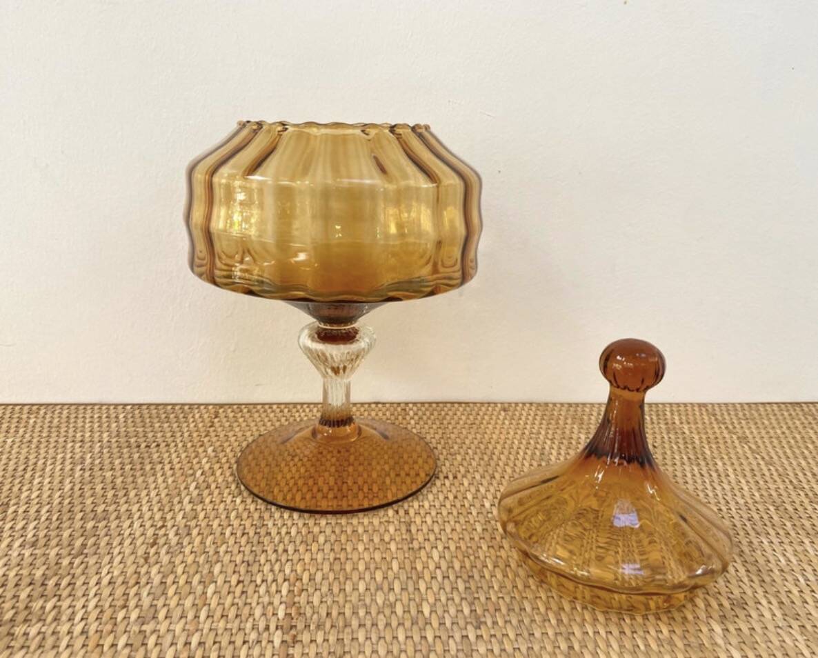 Amber glass dragée / sweet box Empoli (Italy) - Years
