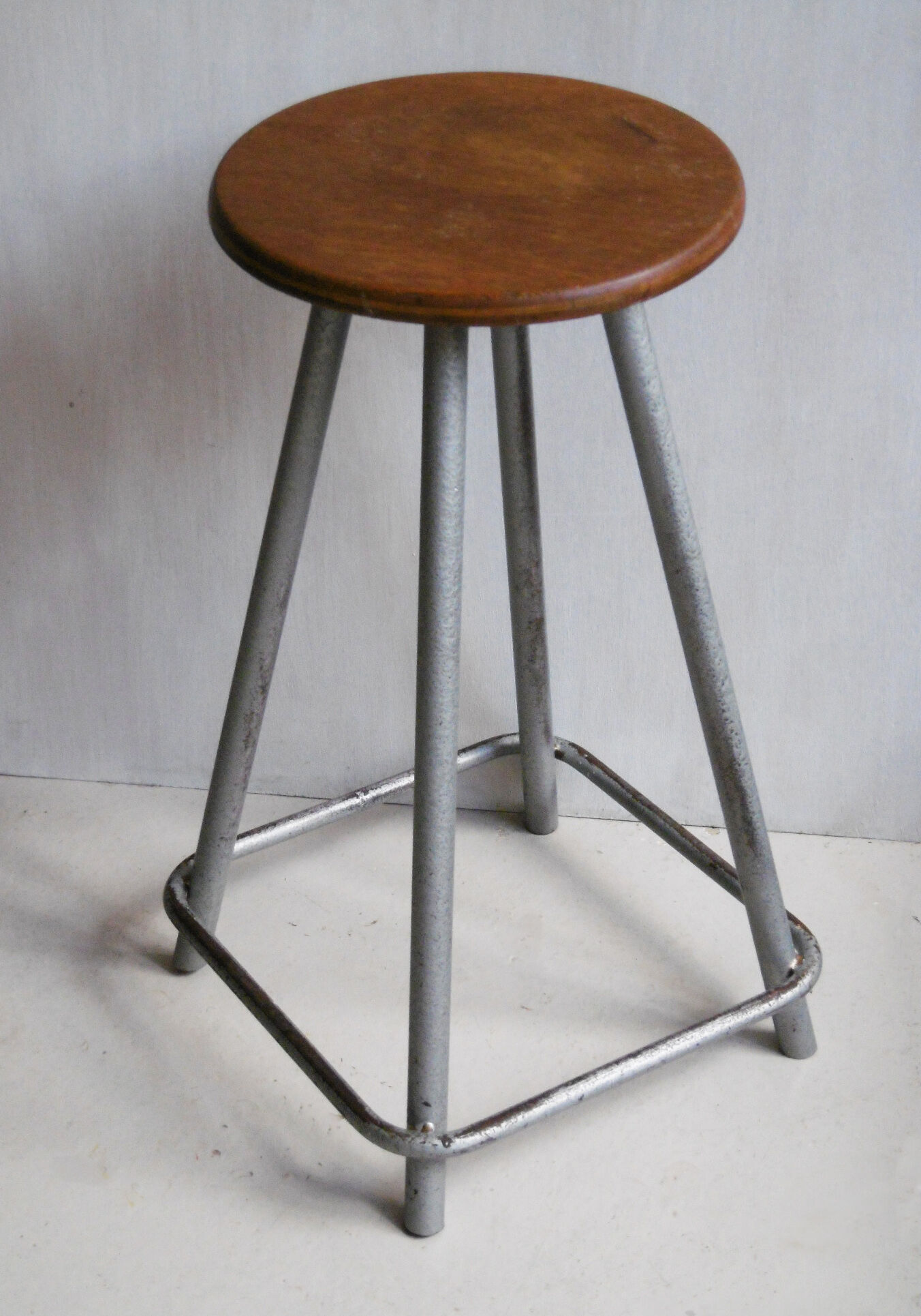 Wood and metal stool