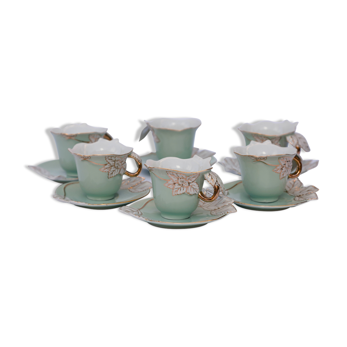 Set of 6 teacups and saucers ROMAROSE USA | Selency