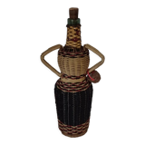 Anthropomorphic glass and rattan bottle 50s