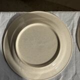 Set consisting of 6 beige flat plates with a blue rim + 3 deep plates.