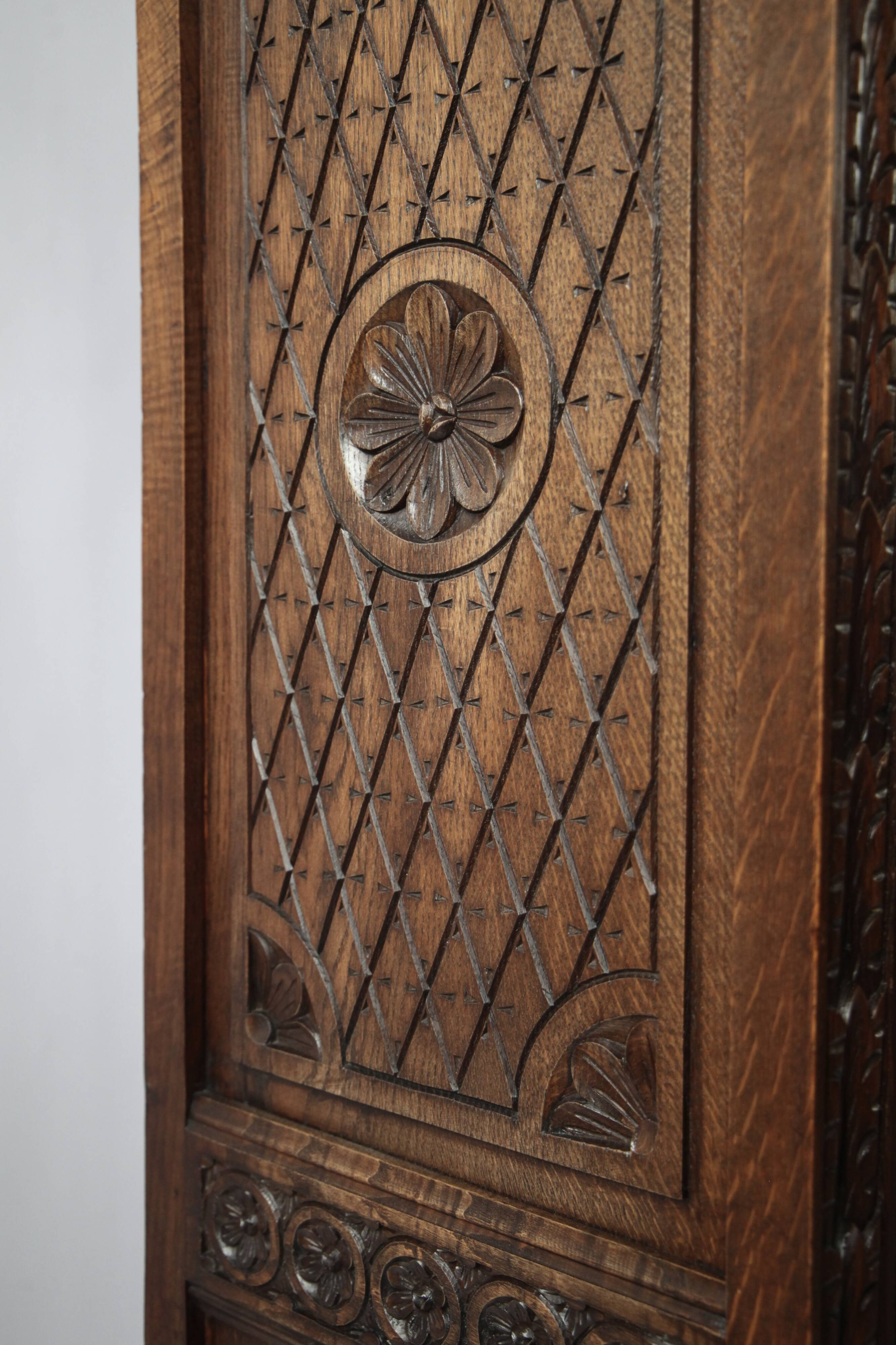 Antique Breton display cabinet in chestnut, France, circa 1880–1890