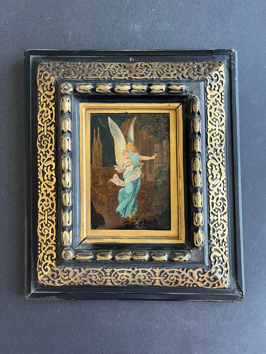 Old guardian angel painting