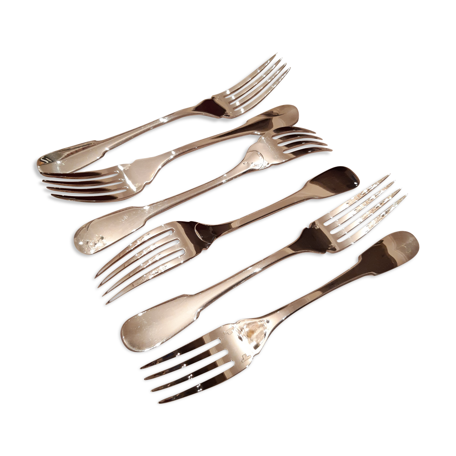 6 christofle Cluny fish forks, very good condition.