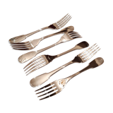 6 christofle Cluny fish forks, very good condition.