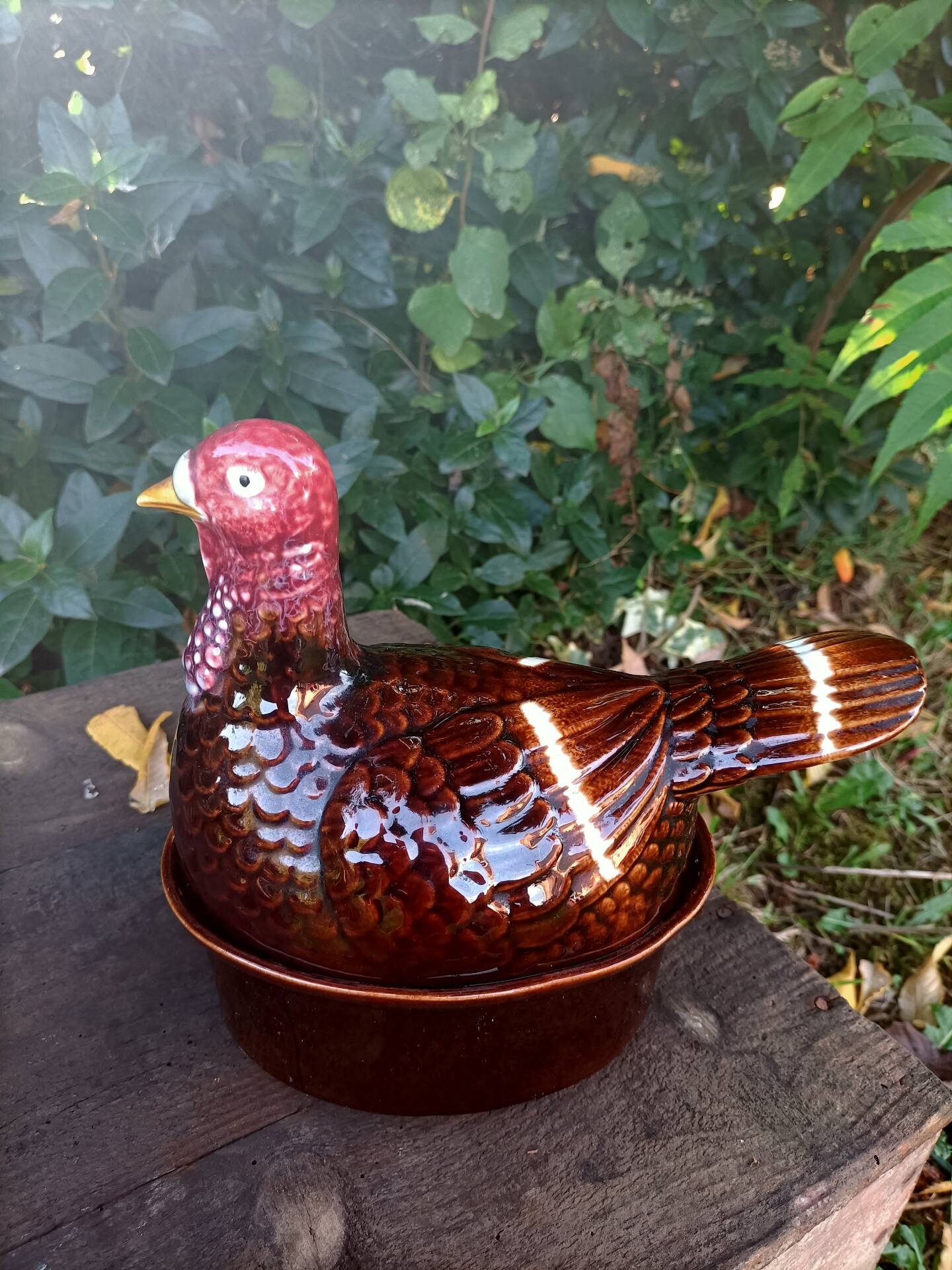 Retro zoomorphic terrine turkey