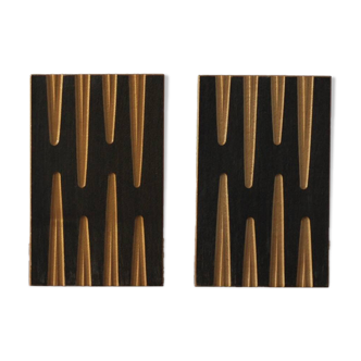 Mid-Century Wooden Bookends, 1950s, Set of 2