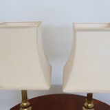 Golden Bedside Table Lamps, 1970s, Set Of 2