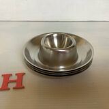 Four Belgium H stainless steel egg cups