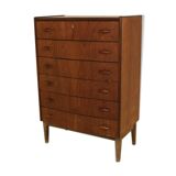 Commode-Chiffonier Tallboy en Teck Danemark 1960