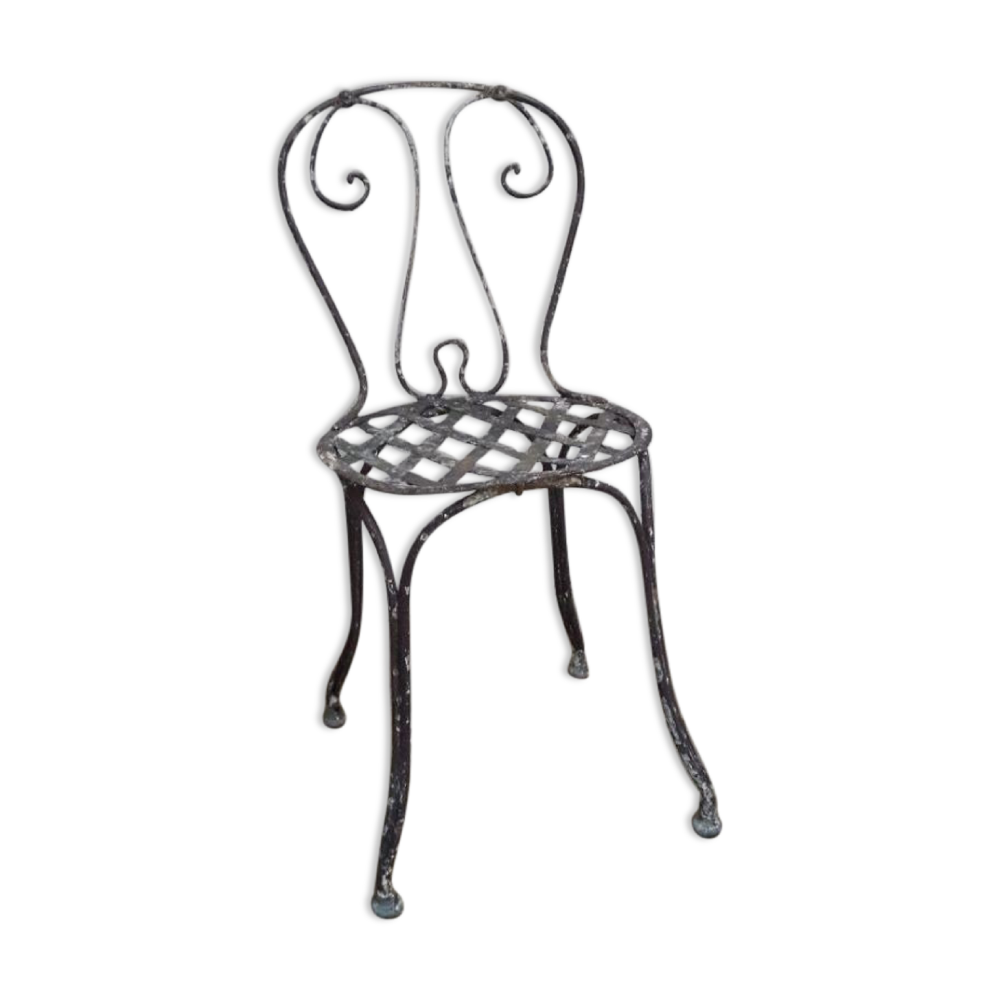 Xix° wrought iron garden chair