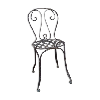 Xix° wrought iron garden chair