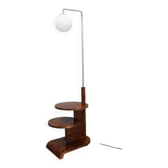 Art Deco floor lamp with shelves, Czechoslovakia, 1930s