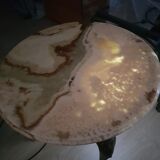 Brass and onyx/mabre lounge table