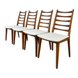 4 Scandinavian chairs, teak with boucle seats.