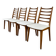 4 Scandinavian chairs, teak with boucle seats.