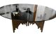 Brutalist handmade coffee table with glass top