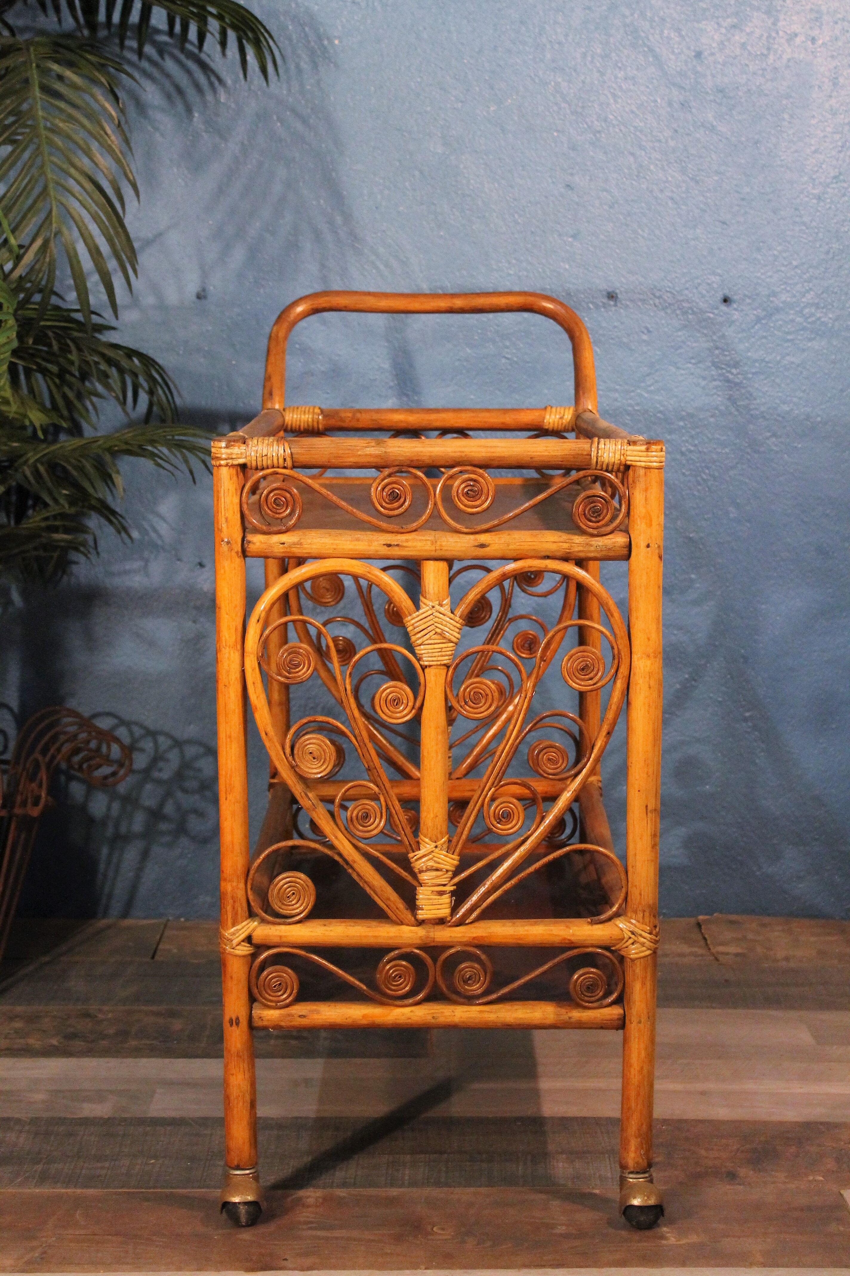 Rattan serving table 1970