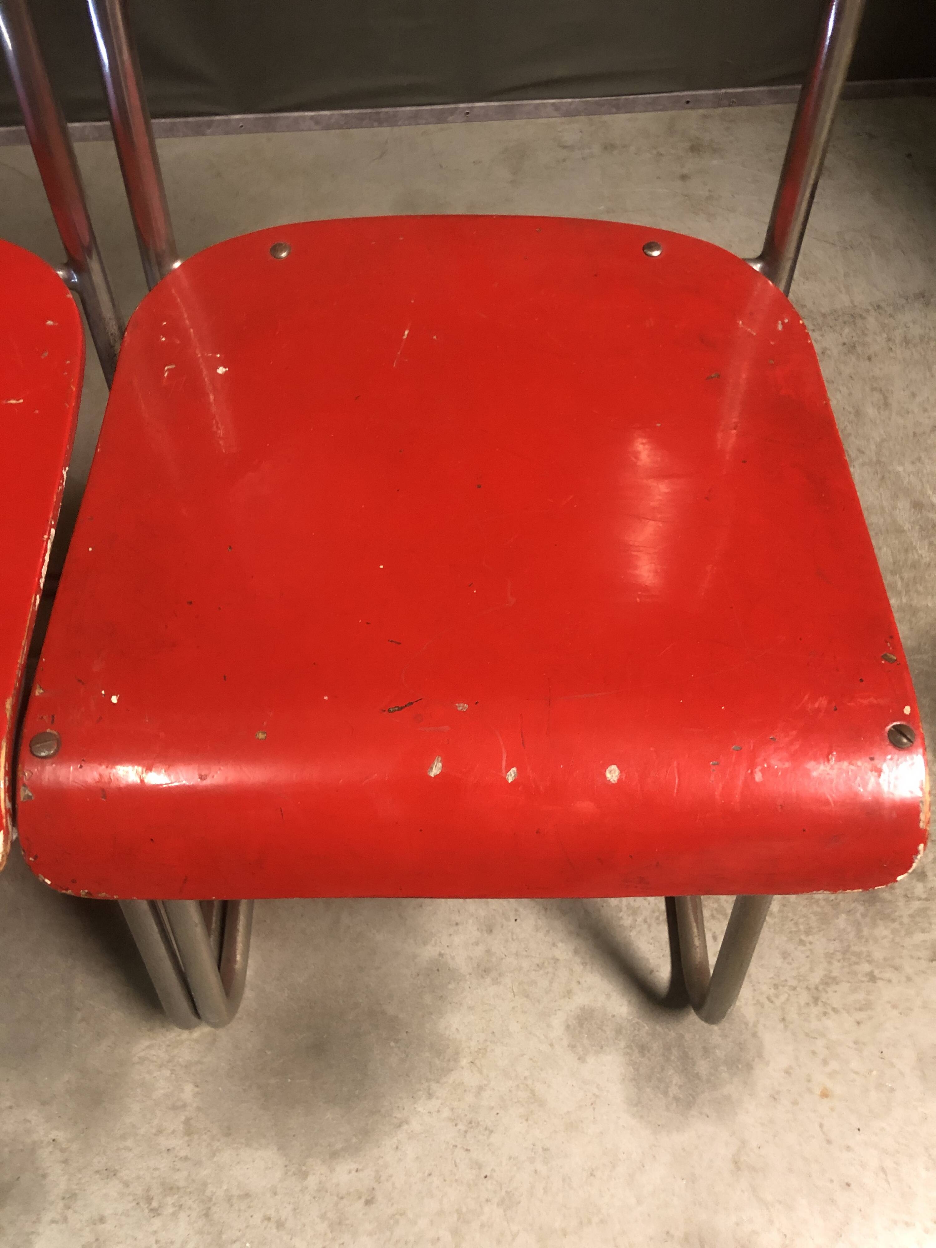 Rare set of dutch tubular side chairs.