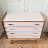 Vintage chest of drawers revisited in Setting Plaster from Farrow & Ball